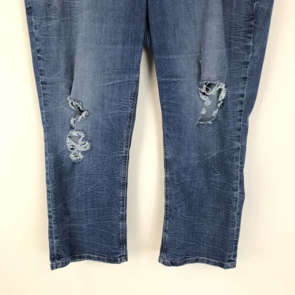 Lane Bryant Genius Fit Crop Jeans Women's Plus Size 22 Distressed Stretch - Picture 3 of 11